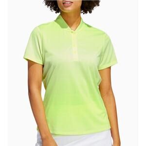 adidas Womens Gradient Golf Polo Shirt Short Sleeve Size Small Yellow Athleisure